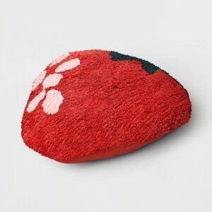 Brand New Strawberry Throw Accent Pillow Soft Woven Plush